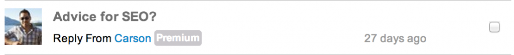 I asked Carson for some SEO advice, he responded in an hour!