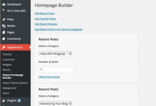 Nexus Homepage Builder