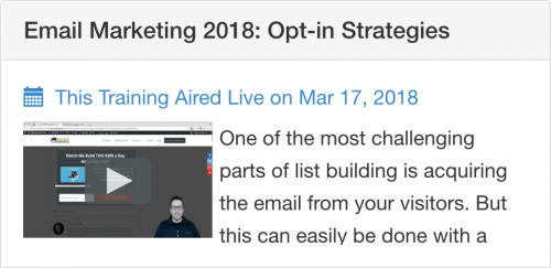Email Marketing 2018 optin