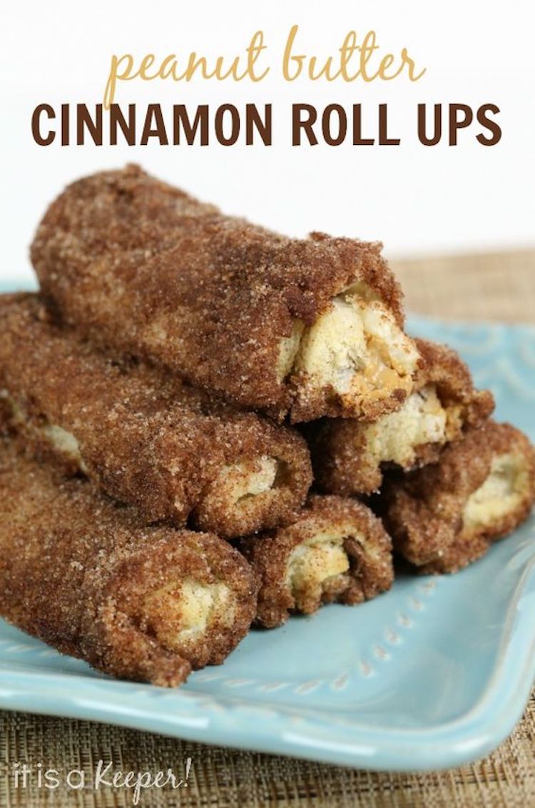 Peanut Butter Cinnamon Rollups Recipe: These Peanut Butter Cinnamon Roll-Ups are super easy to make. You can even get the kids in the kitchen to help.