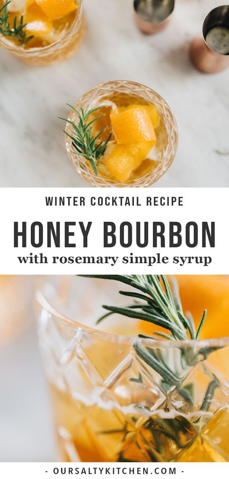 Honey Bourbon Cocktail With Rosemary Simple Syrup